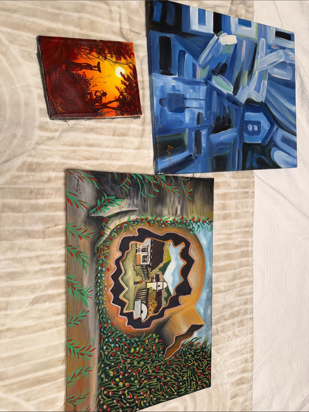 Hand-Painted Multi-Color Home Art Wall Canvas